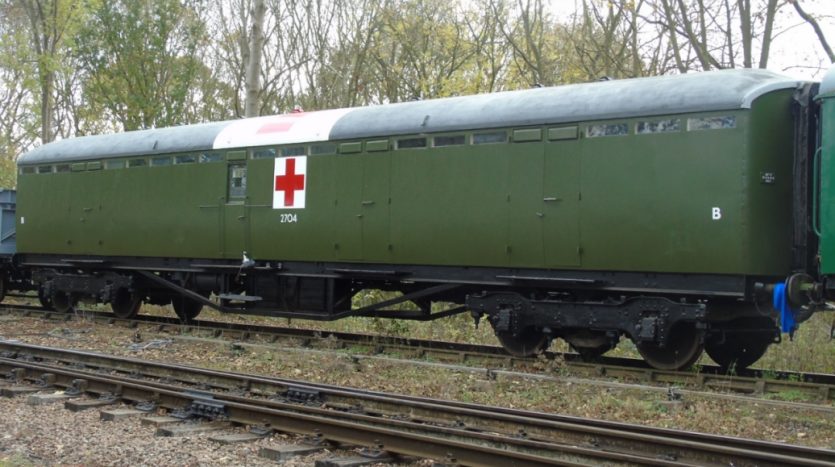 LNER pigeon van after restoration as a WWII ambulance carriage